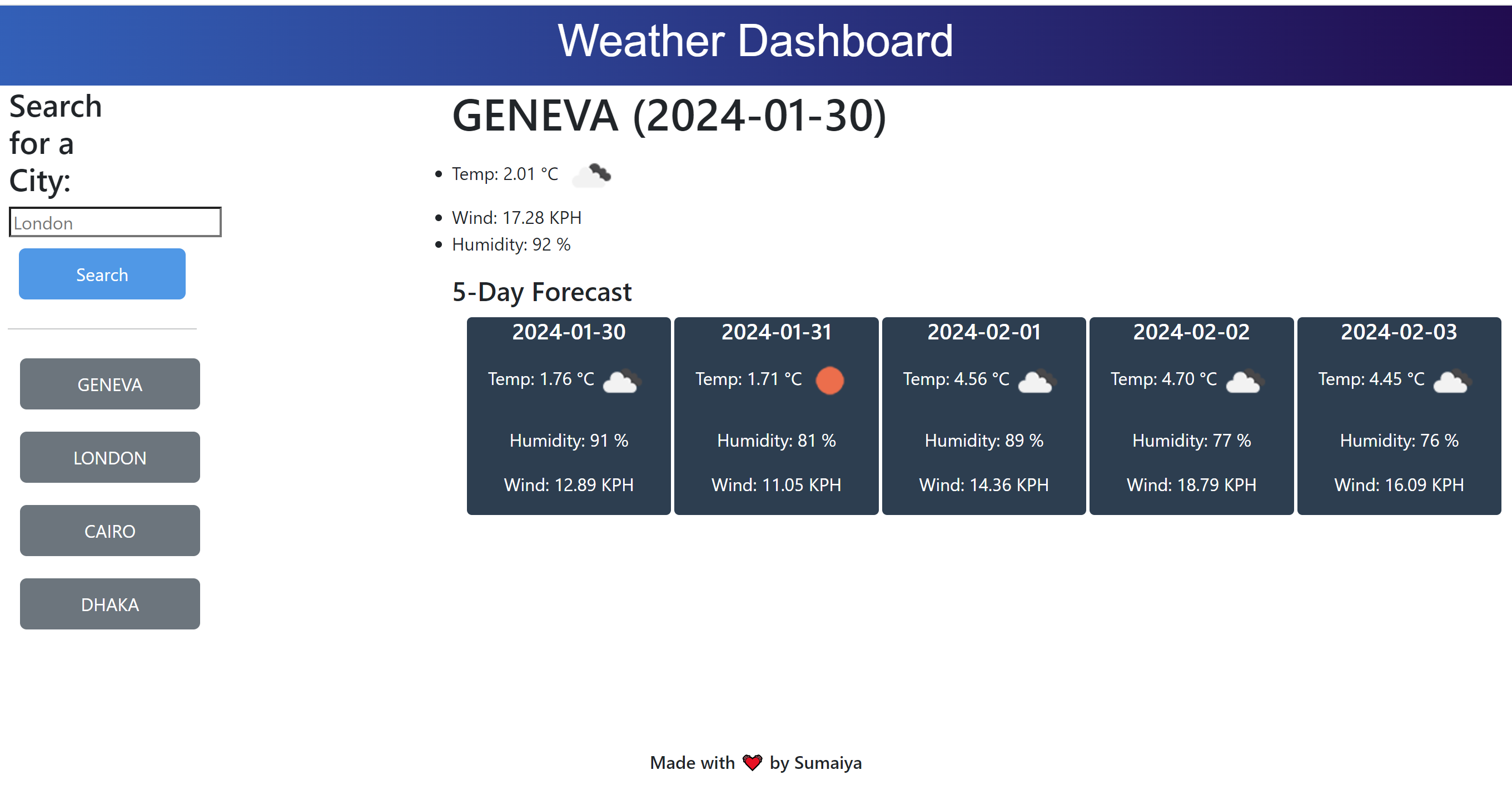 Weather Dashboard